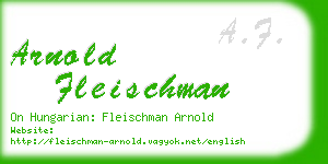 arnold fleischman business card